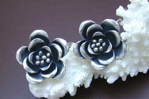 * Curren group silver earrings * flower 7* flower * mountains little number race 