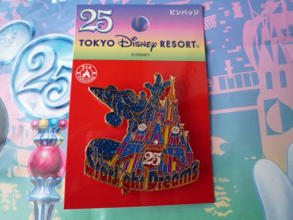  быстрое решение! новый товар не использовался! Tokyo Disney Land 25 anniversary commemoration Star свет Dream s значок!TDR TDL TDS!