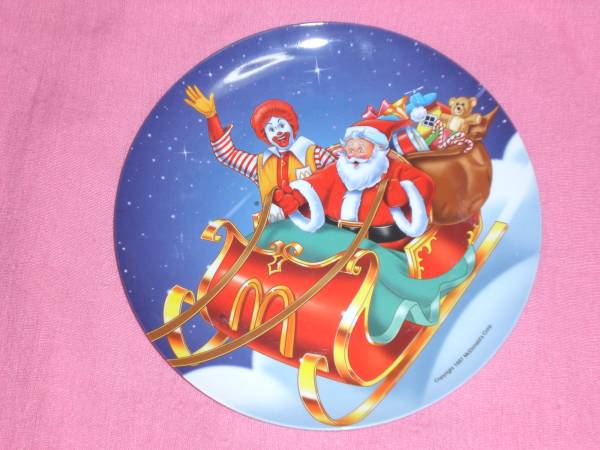  очень редкий! retro 1997 год McDonald's герой ... plate ③ Рождество 