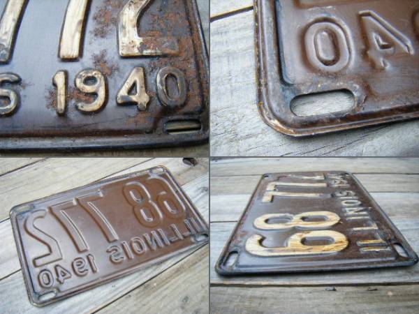 M2442 USA Vintage number plate Irino i.1940 year American 