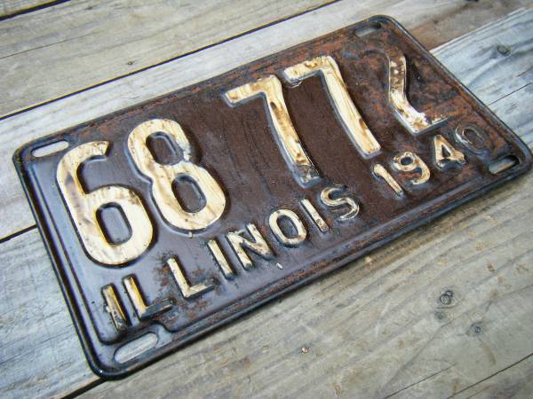 M2442 USA Vintage number plate Irino i.1940 year American 
