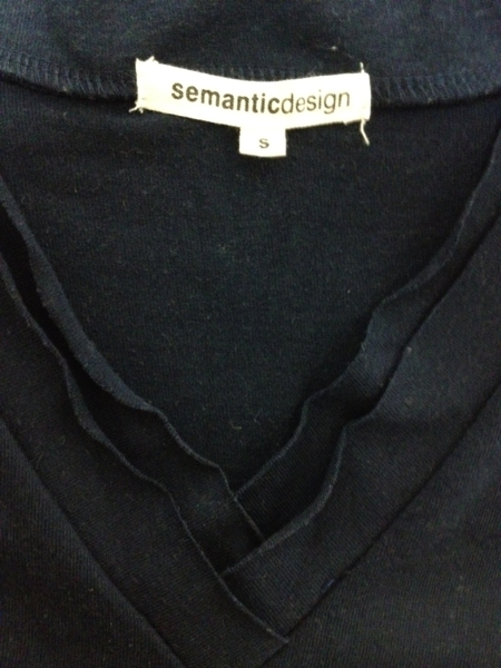 [即決古着]semantic design/セマンティックデザイン/Tシャツ/半袖/Vネック/無地/紺色/ネイビー/Sサイズ_画像3