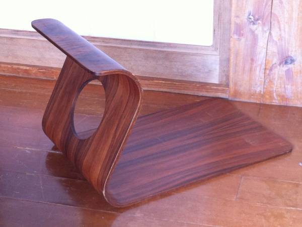 曲線がとても美しい座椅子イスいす 曲げ木 ワインレッド_画像2