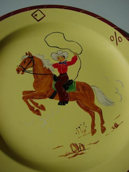 Vintage Cowboy Kid Plate*カウボーイロデオウエスタン_画像2