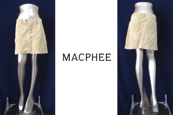 二点落札で送料無料！ M2 MACPHEE マカフィー コーデュロイ ミニ スカート 36 ベージュ レディース ボトムス　綿　コットン_とっても可愛いミニスカートですよ♪