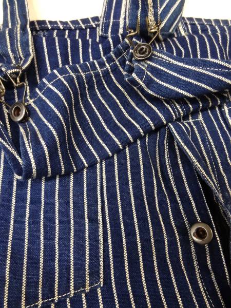  Vintage rare 20S 30S War bashuwabashu indigo cloth boys overall needle .. doughnuts button rare total pattern Indigo white 