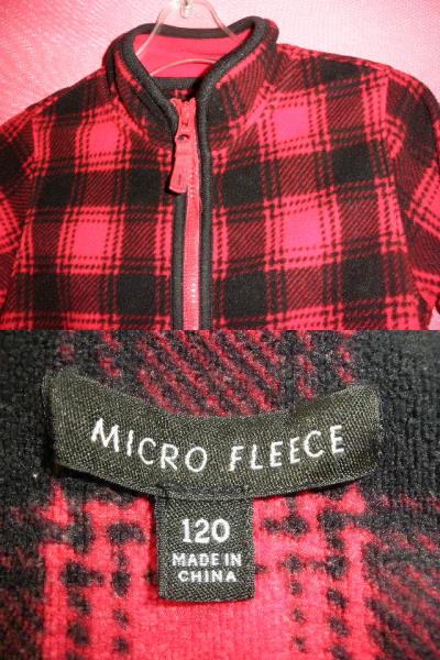 ＵＳＥＤ キッズ MICRO FLEECE ジャンパー サイズ120 赤/黒色_画像3