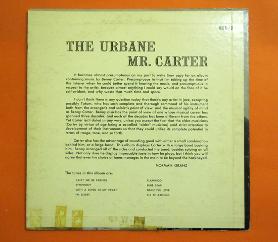 10インチ ◆BENNY CARTER ◆NORGRAN RECORDS 米 深溝_画像2