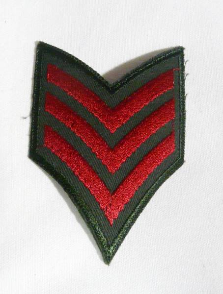US rank insignia /3ps.@ line badge olive X red 