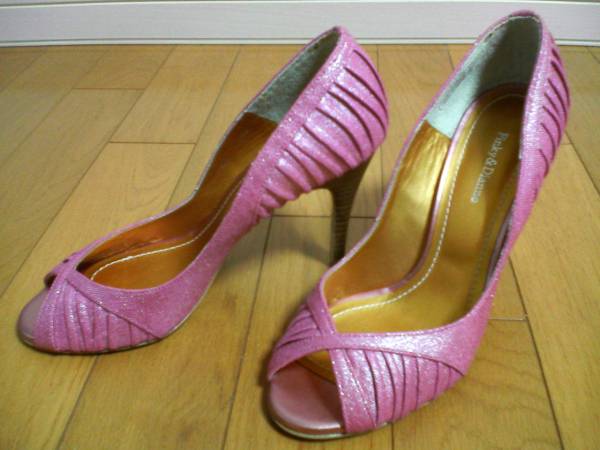  не использовался быстрое решение Pinky & Diane P&D туфли-лодочки 22.5cm открытый tu Barbie розовый 