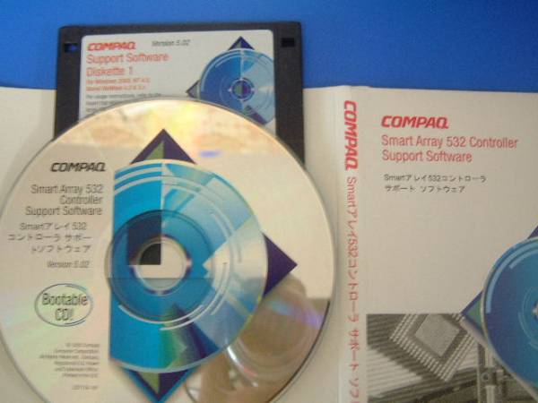 送料最安 140円 CDQ10：コンパック Smartアレイ・コントローラ　COMPAQ　Smart Array 532 Controller Support software CDとFD＋マニュアル_画像1