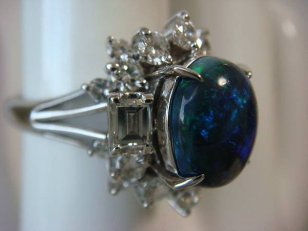 * красивый black opal кольцо с бриллиантом оценочная форма есть *
