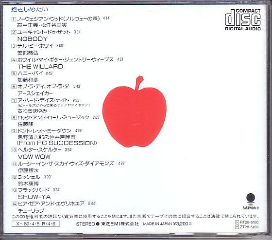 80年代 J-POP ビートルズ・カバー集 オムニバスCD／抱きしめたい 1988年 東芝EMI 廃盤_画像2