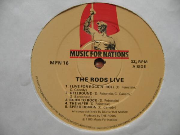 NWOBHM●THE RODS /LIVE (LP) UK盤, USメタル 159._画像3