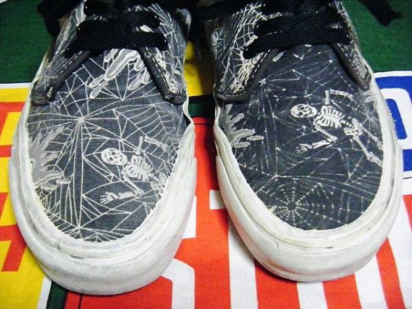 ☆コレクタブルなスパイダー柄☆Made in USA制アメリカ制VANSビンテージスニーカーチャッカ黒色80s80年代90s90年代SK8スケートキャバレロ