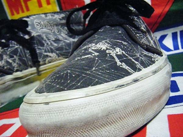 ☆コレクタブルなスパイダー柄☆Made in USA制アメリカ制VANSビンテージスニーカーチャッカ黒色80s80年代90s90年代SK8スケートキャバレロ