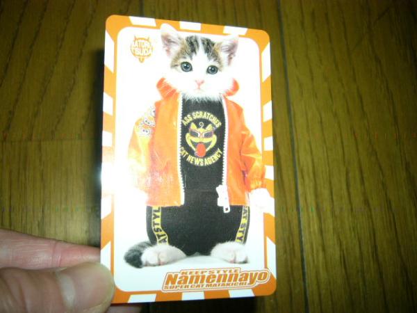 なめ猫　免許証カード　一番人気の又吉　オレンジのジャンバー姿で可愛い　なめんなよ部分がゴールドも出品してます　同梱可能　未使用_画像3