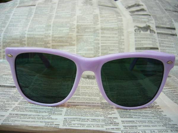 80sデッドストック カラーサングラス 淡い薄紫色B　KOREA製_画像1
