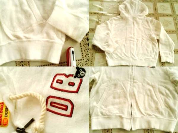 * double B with a hood jumper white 110cm postage 164 jpy 
