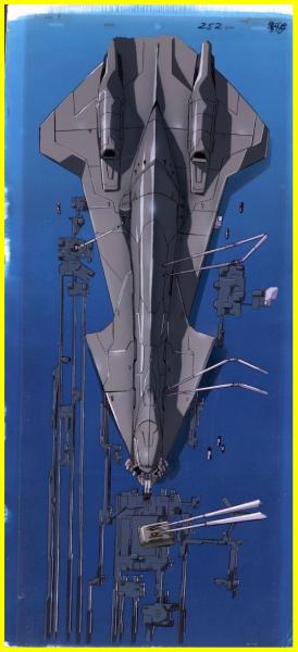 セル畫●01映畫北斗の拳リヴァイアスアルジェントソーマの作曲家服部克久參加森岡浩之原作星界の紋章 戦旗II直筆背景付超大判ダークセス