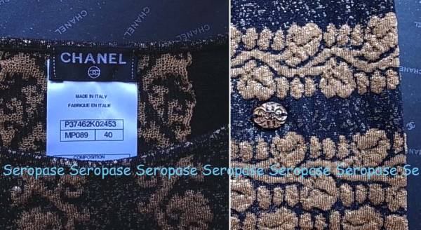 ★１０Ｃシャネル CHANEL 豪華模様のワンピースドレス４０