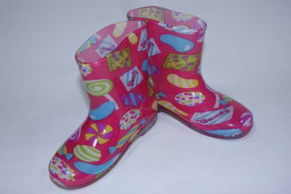 Симпатичная ♪ Candy Pattern Kids Kids Rain Boots/Boots 16 см/сладости