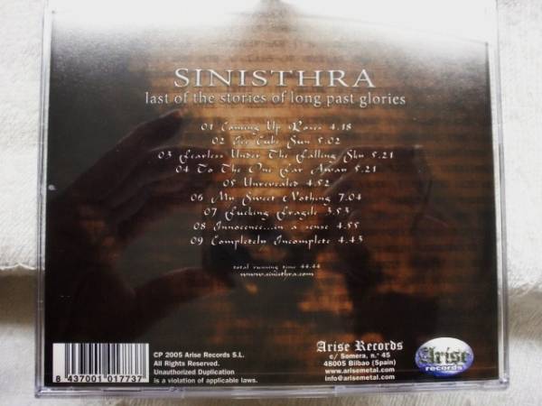 CD　SINISTHRA/LAST OF THE STORIES OF LONG PAST GLORIES_画像2