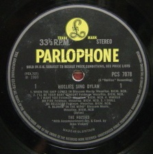 ★特選★THE HOLLIES/HOLLIES SINGS DYLAN'1969UK PARLO MAT.1