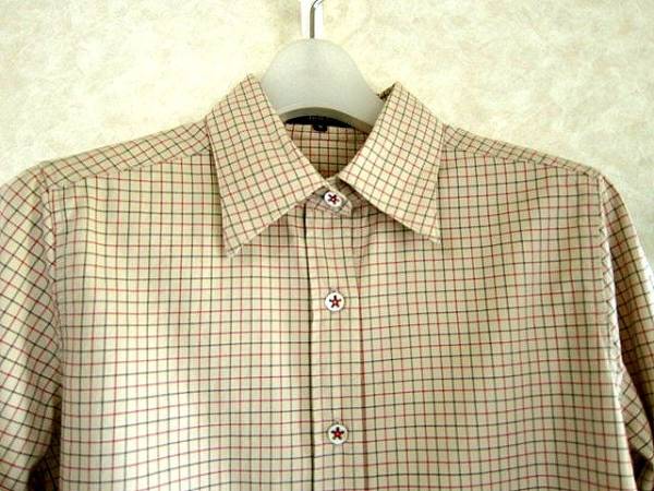 ROPE check pattern shirt change . cotton 100% beige * red * black made in Japan free shipping 