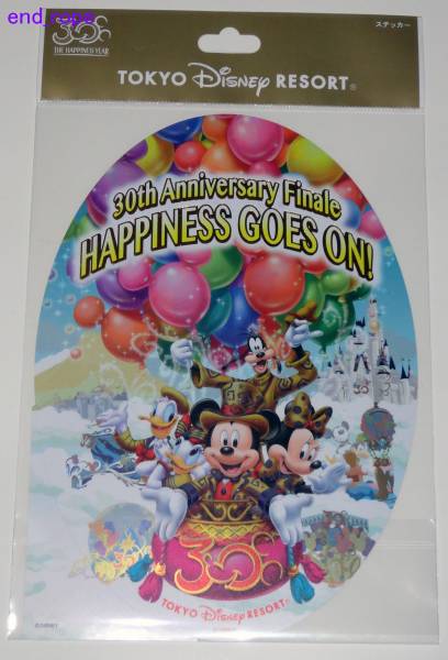 ディズニー 30周年記念ハピネス・イヤー・ファイナル ステッカー 周年 記念ファイナル　HAPPINESS GOES ON!　ステッカー 入手難_画像1