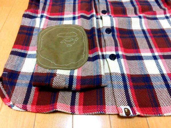 * ultra rare *1 times put on *APE Rav jene check CPO flannel JKT /M