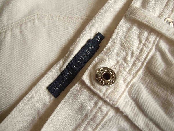 [ Ralph Lauren ] белый * прекрасное качество linen* прекрасный ножек длинные брюки 28