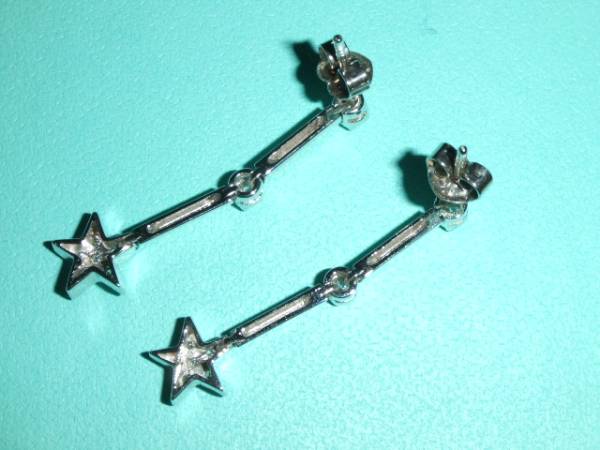  Star Jewelry * earrings *K18WG* star * diamond new goods 