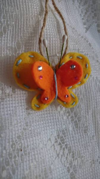 *sweet* butterfly .* ornament * hand made *3