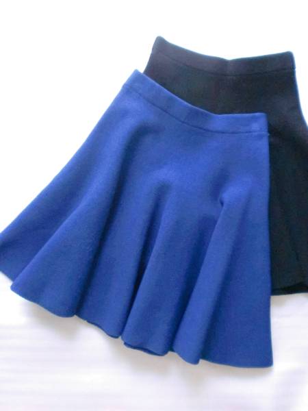 ルシェルブルー ニット フレア スカート 青 le ciel bleu Ｆ ブルー