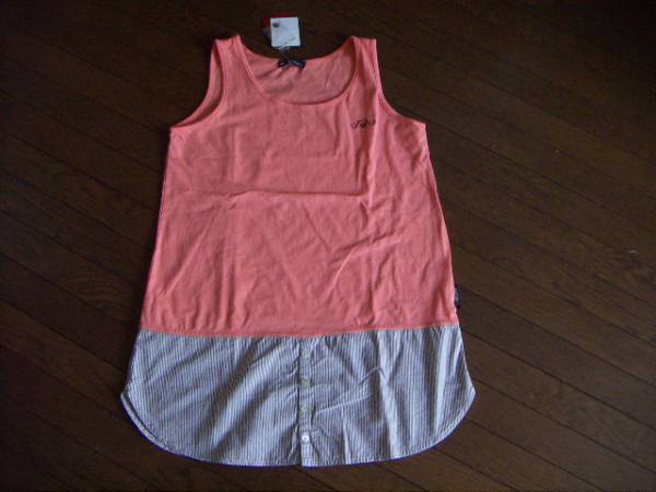 即決★新品?ドラッグストアーズ 裾切替 ノースリーブ チュニック サーモンピンク 3 