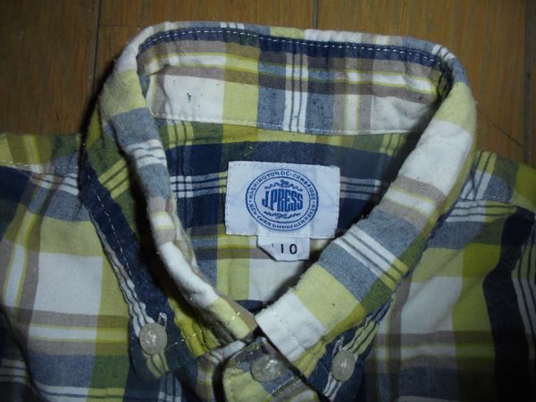 J.PRESS★Jプレス★上品な紺チェックの半袖シャツ★110