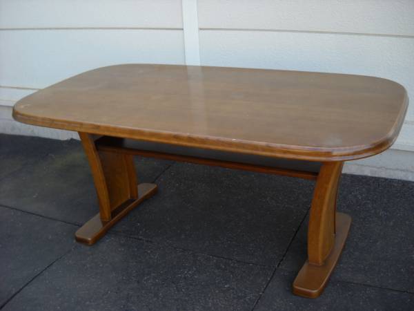 88cmx163cm　長方形　木製　テーブル　ムク材　重い　厚脚　安定　角丸　ダイニングテーブル_画像1