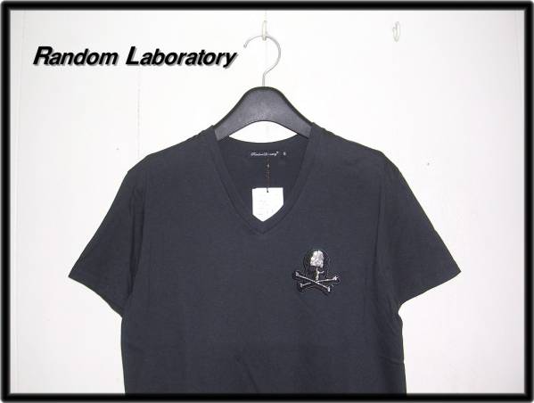 S【Random Laboratory ランダム スカルラインストーンTシャツ】_画像1