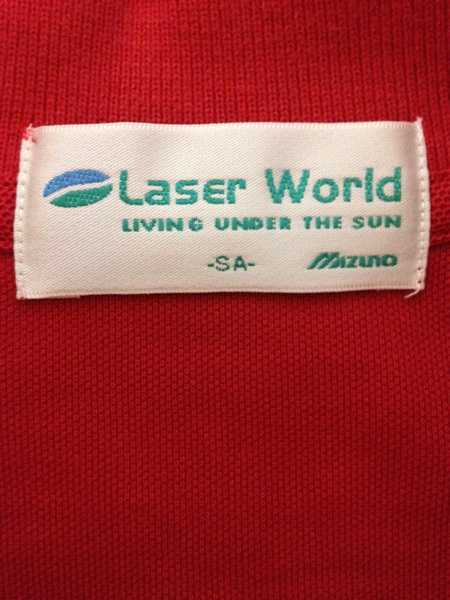 [即決古着]Laser World/MIZUNO/ミズノ/ポロシャツ/半袖/鹿の子/刺繍/赤/レッド/SA_画像3