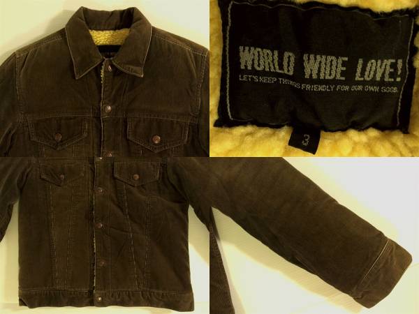 *[ World Wide Love ] corduroy jacket 3 lining boa 