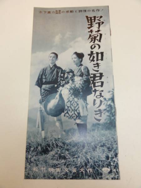 50899木下恵介有田紀子『野菊の如き君なりき』冊子チラシ