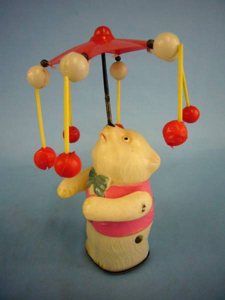☆白クマさんの傘回し*ゼンマイ*セルロイド*OCCUPIED JAPAN☆ ブリキ ☆白クマさんの傘回し*ゼンマイ*セルロイド*OCCUPIED JAPAN☆ ブリキ