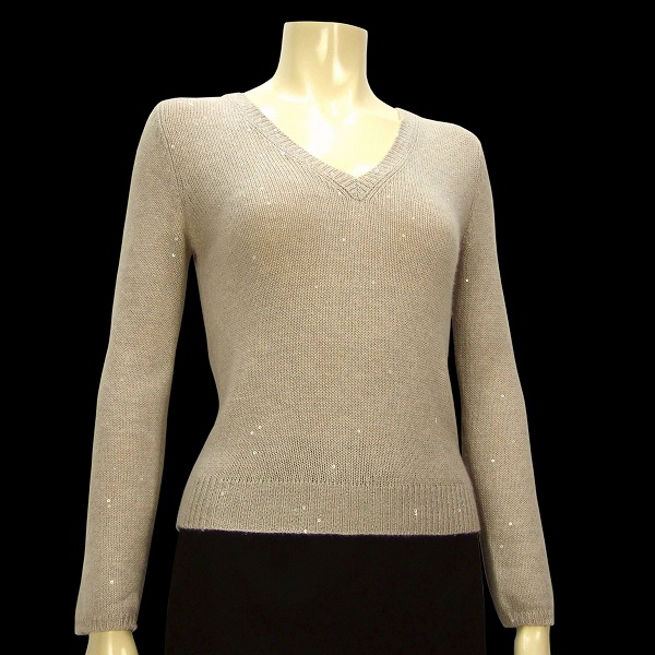 A прекрасный товар *BRUNELLO CUCINELLI Brunello Cucinelli * первоклассный шелк ( шелк )× кашемир материалы *. удача вязаный *XS надпись *7 номер *S*36 соответствует 