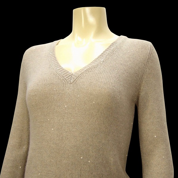 A прекрасный товар *BRUNELLO CUCINELLI Brunello Cucinelli * первоклассный шелк ( шелк )× кашемир материалы *. удача вязаный *XS надпись *7 номер *S*36 соответствует 