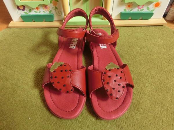 ★カンペール新品サンダル TWS 赤×苺モチーフ 36 KiDS★即決