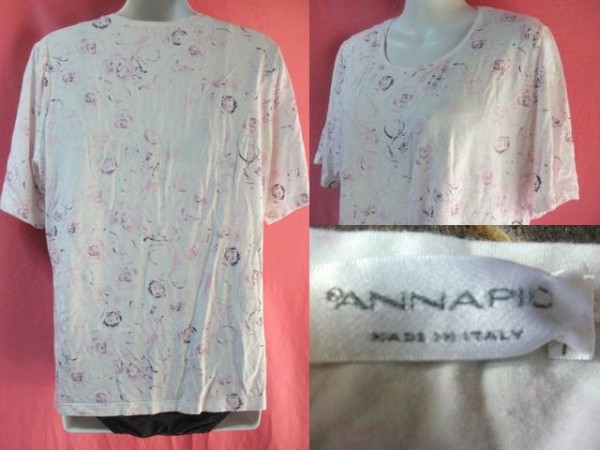 USED ANNAPIO Ｔシャツ サイズ４８(Ｍ) 白/パープル_画像3