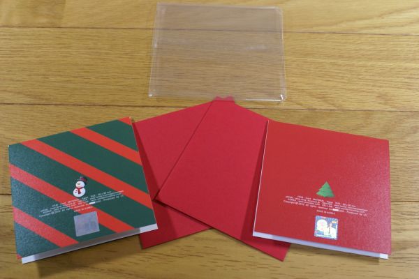  tea ngn sok Christmas card 9.5 × 9.5cm postage 215 jpy ~