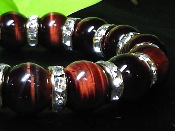 レッドタイガーアイ12ミリ§金ロンデル赤虎目石数珠