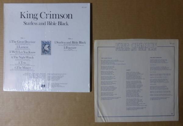 KING CRIMSON「STARLESS AND BIBLE BLACK」米ORIG[初回Ｗ無SP]シュリンク美品_画像2